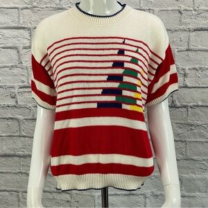 Vintage 1980s Cristin Stevens Abstract Nautical Sweater